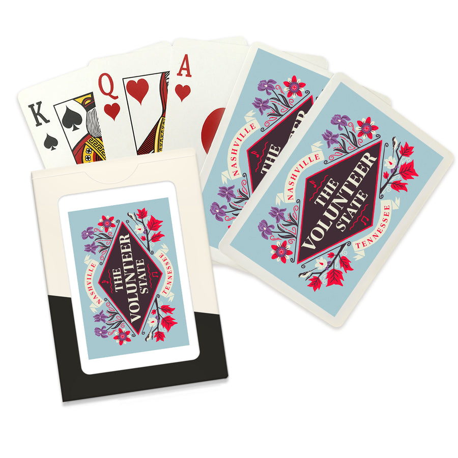 Playing Cards, Nashville, Tennessee, State Motto Crest, State Series, 52 Card Deck with Jokers in Box, Unique Art Cards Lantern Press 