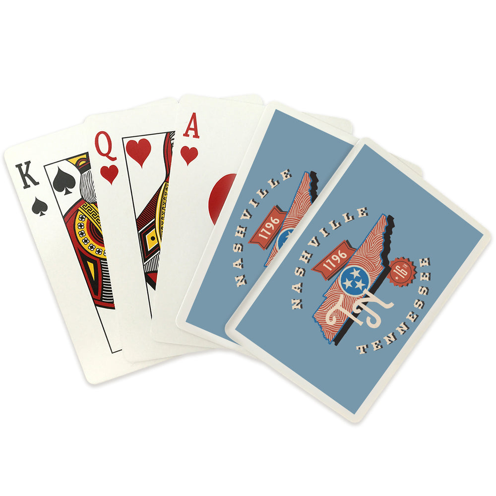 Playing Cards, Nashville, Tennessee, Statehood, State Series, 52 Card Deck with Jokers in Box, Unique Art Cards Lantern Press 