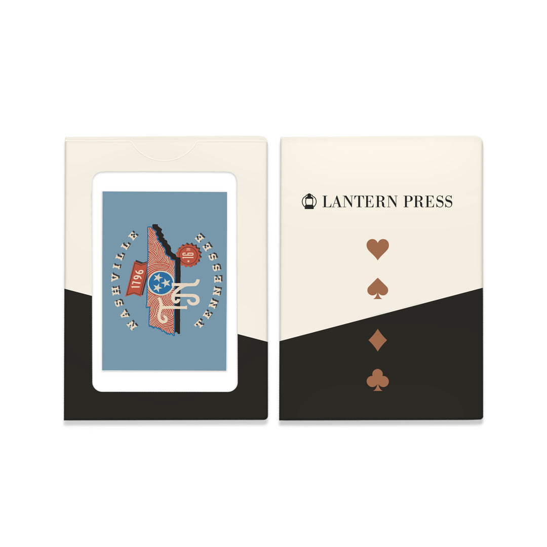 Playing Cards, Nashville, Tennessee, Statehood, State Series, 52 Card Deck with Jokers in Box, Unique Art Cards Lantern Press 