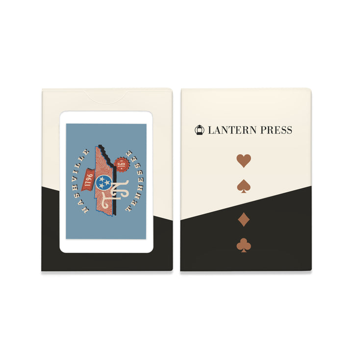 Playing Cards, Nashville, Tennessee, Statehood, State Series, 52 Card Deck with Jokers in Box, Unique Art Cards Lantern Press 