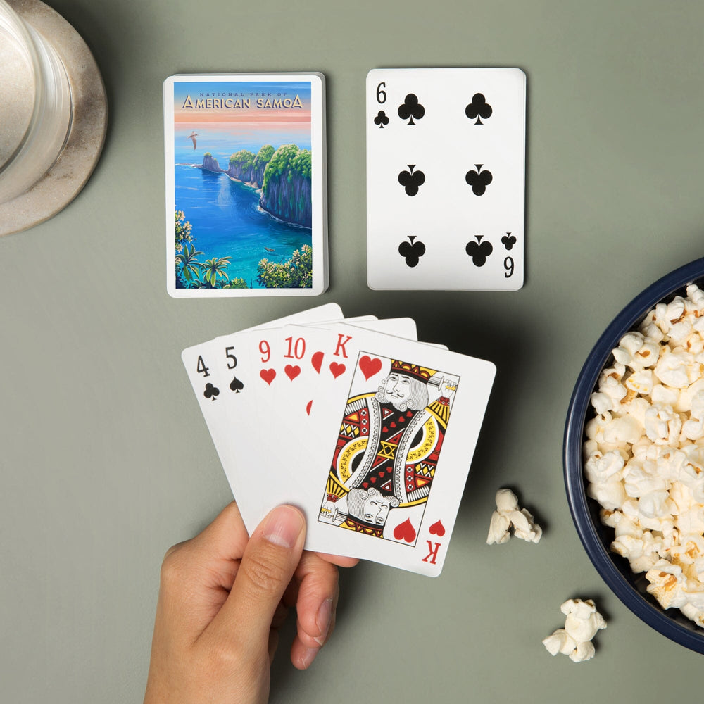 Playing Cards, National Park of American Samoa, Oil Painting, 52 Card Deck with Jokers in Box, Unique Art Cards Lantern Press 