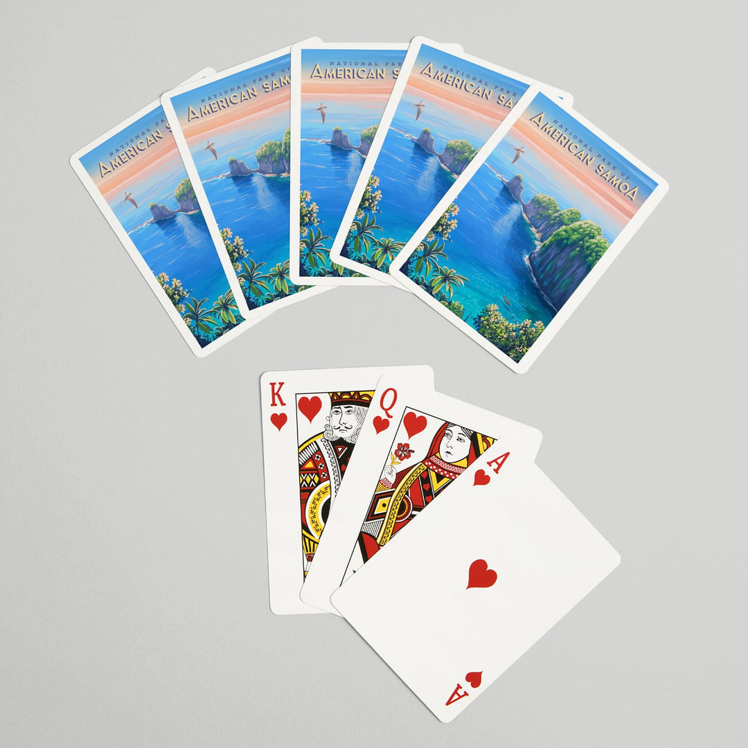 Playing Cards, National Park of American Samoa, Oil Painting, 52 Card Deck with Jokers in Box, Unique Art Cards Lantern Press 