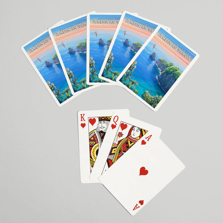 Playing Cards, National Park of American Samoa, Oil Painting, 52 Card Deck with Jokers in Box, Unique Art Cards Lantern Press 
