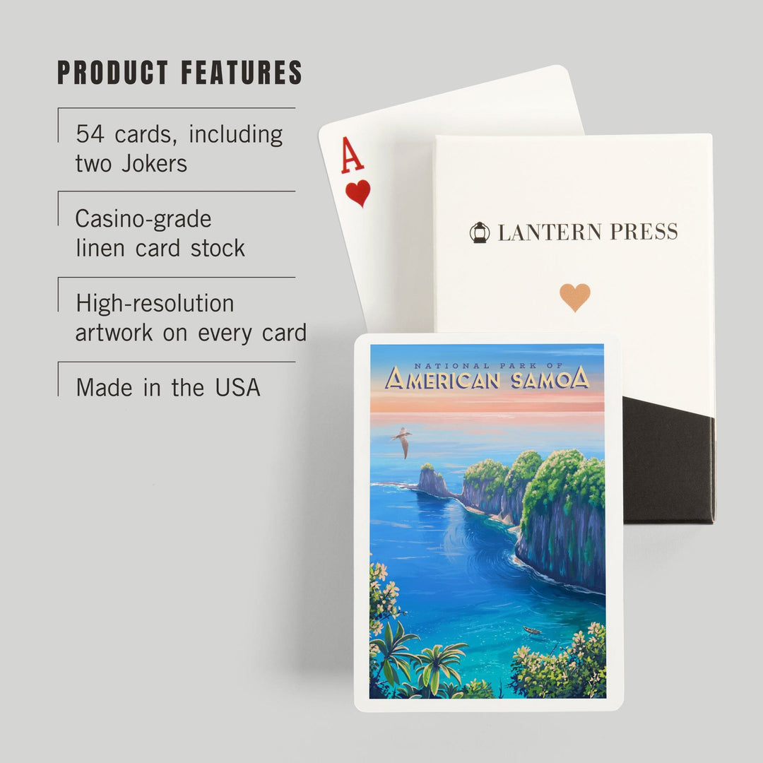 Playing Cards, National Park of American Samoa, Oil Painting, 52 Card Deck with Jokers in Box, Unique Art Cards Lantern Press 