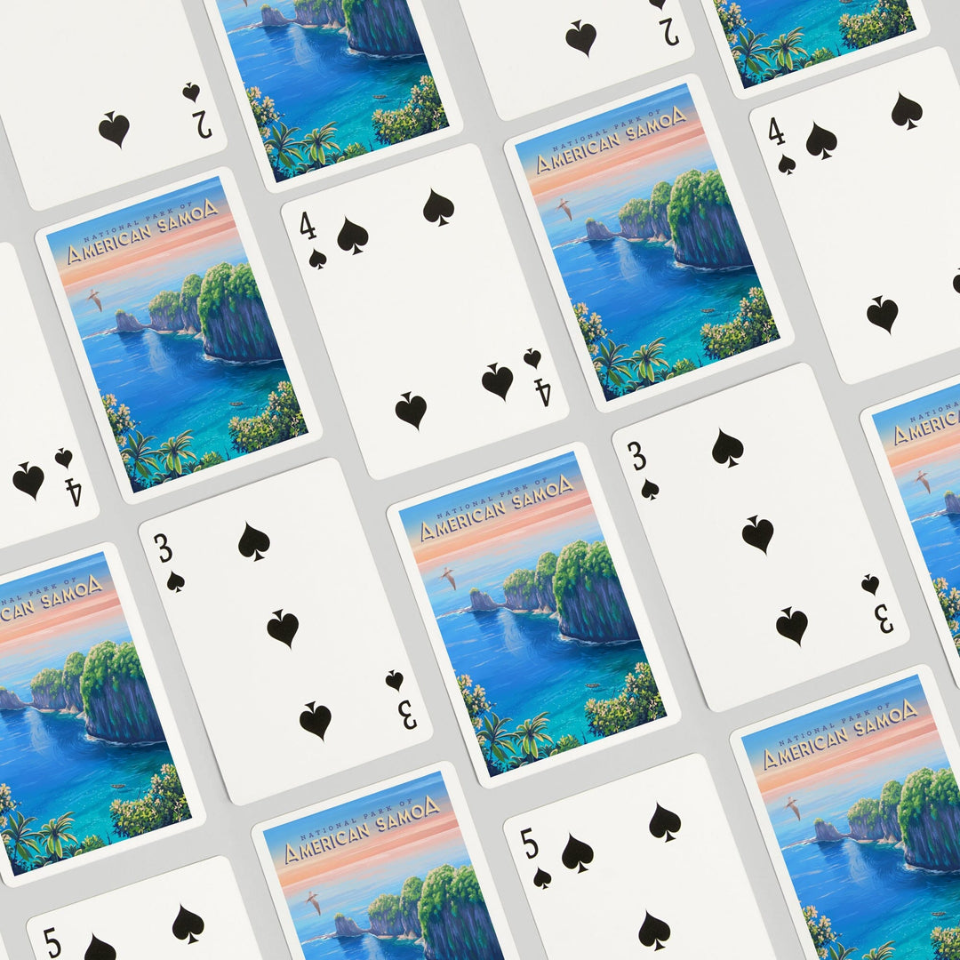 Playing Cards, National Park of American Samoa, Oil Painting, 52 Card Deck with Jokers in Box, Unique Art Cards Lantern Press 