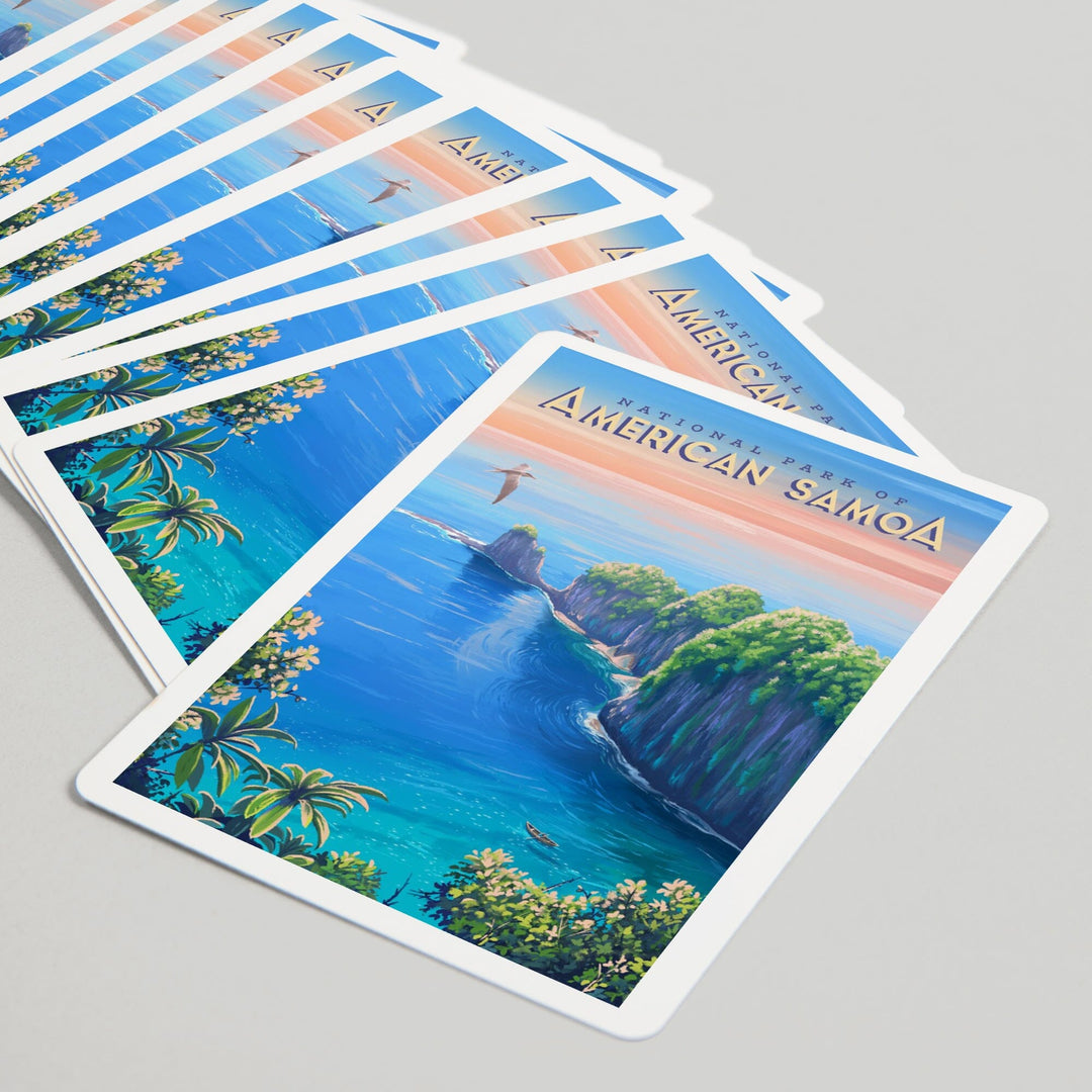 Playing Cards, National Park of American Samoa, Oil Painting, 52 Card Deck with Jokers in Box, Unique Art Cards Lantern Press 