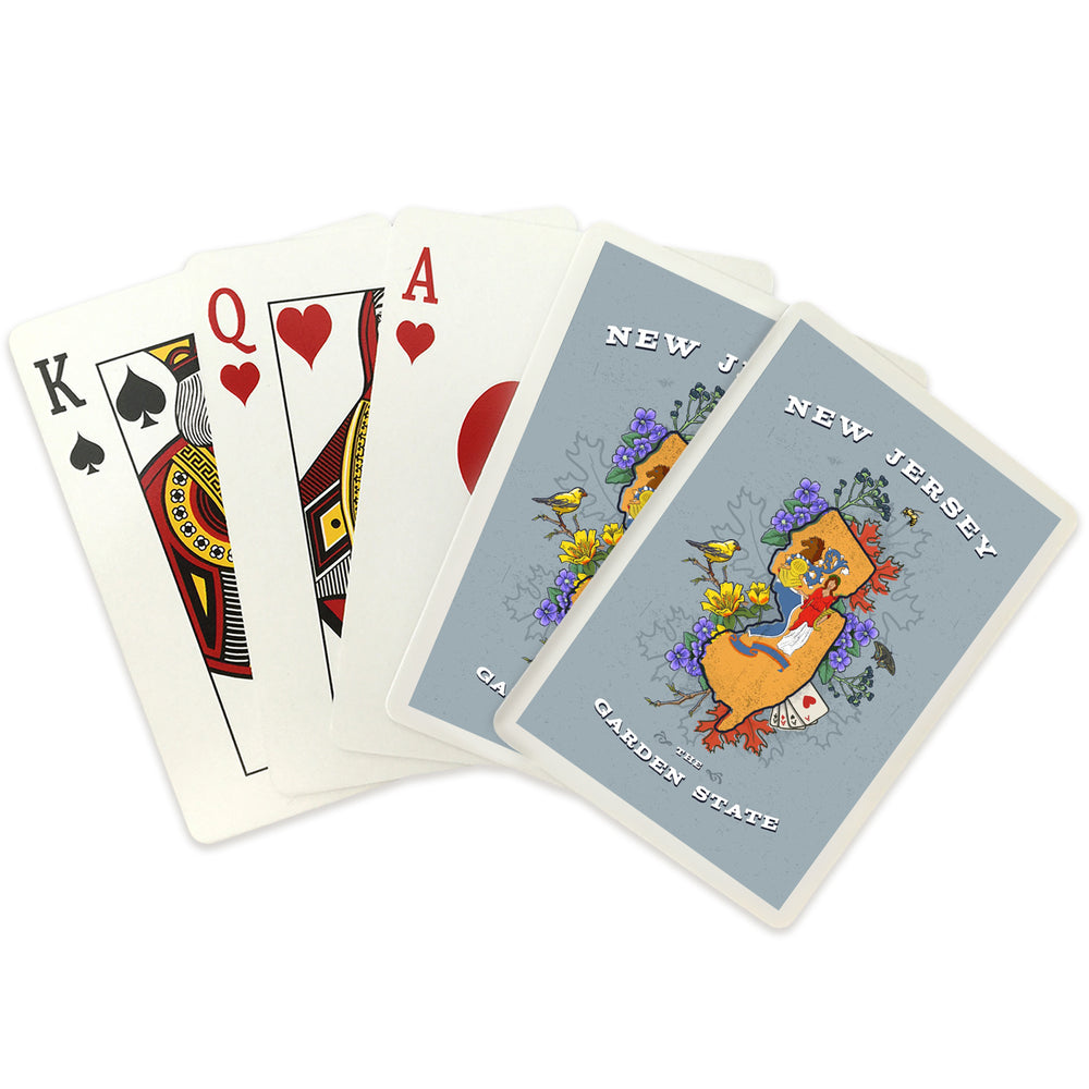 Playing Cards, New Jersey, State Treasure Trove, State Series, 52 Card Deck with Jokers in Box, Unique Art Cards Lantern Press 