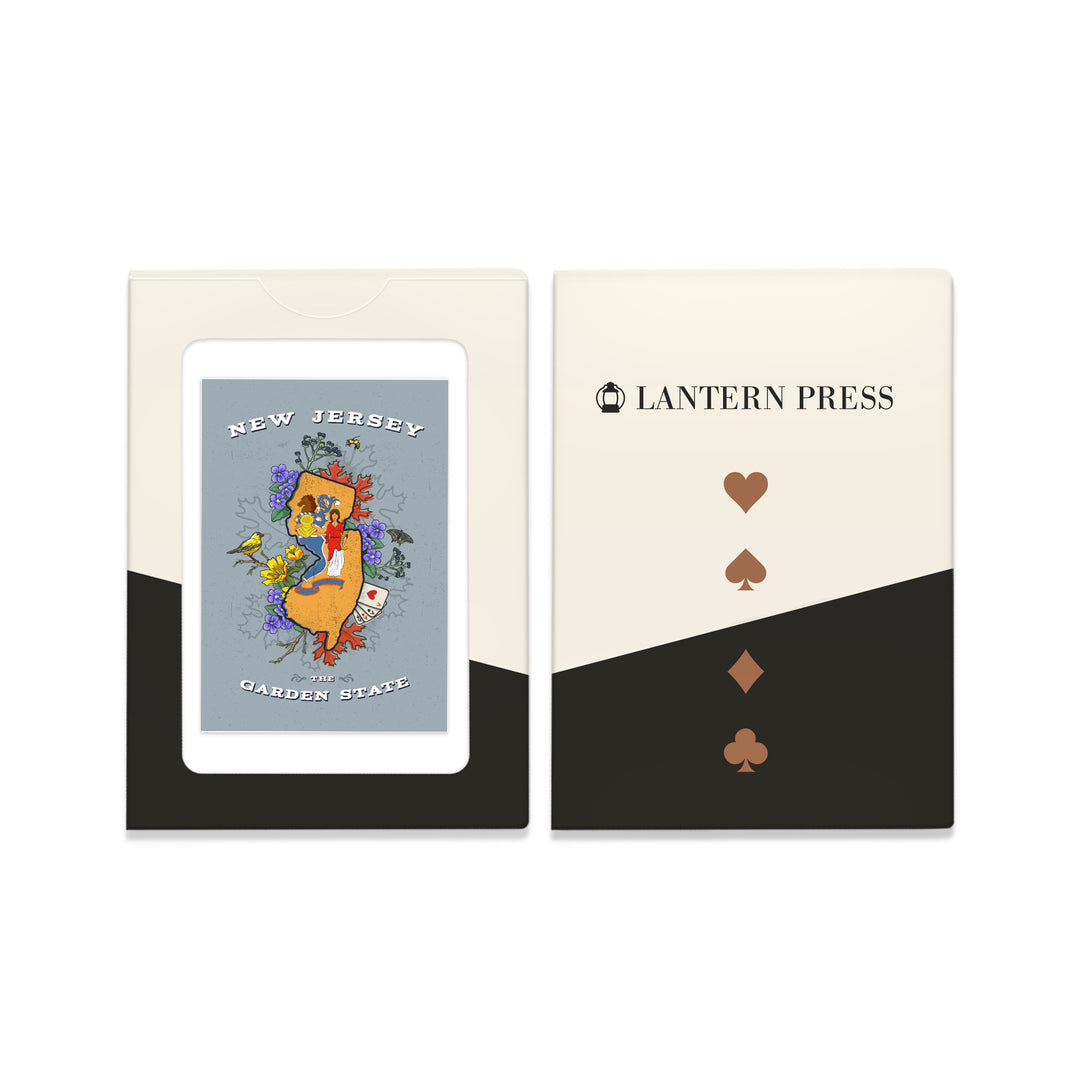 Playing Cards, New Jersey, State Treasure Trove, State Series, 52 Card Deck with Jokers in Box, Unique Art Cards Lantern Press 