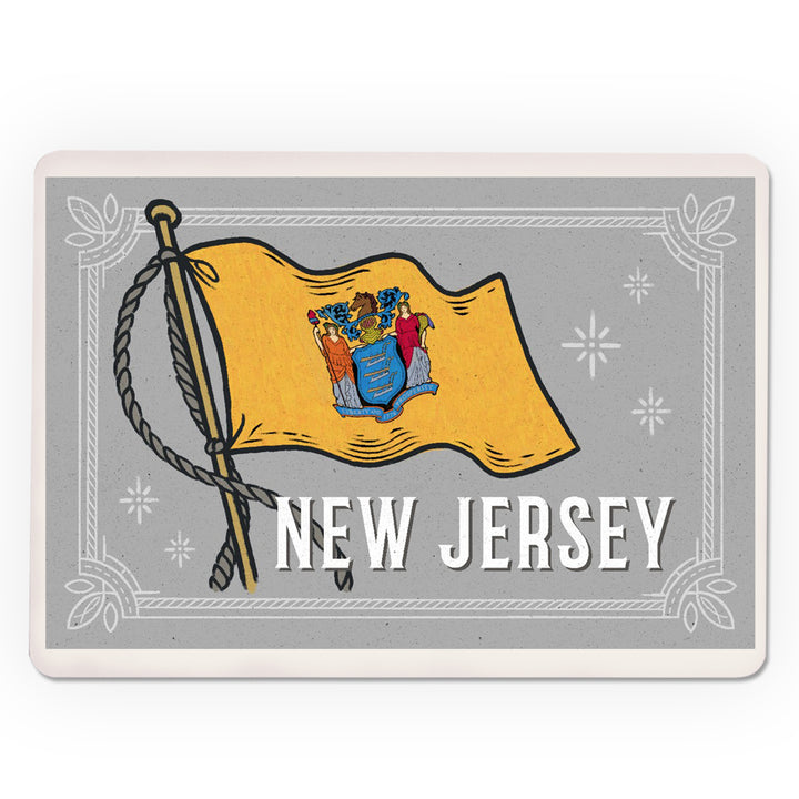 Playing Cards, New Jersey, Waving State Flag, State Series, 52 Card Deck with Jokers in Box, Unique Art Cards Lantern Press 