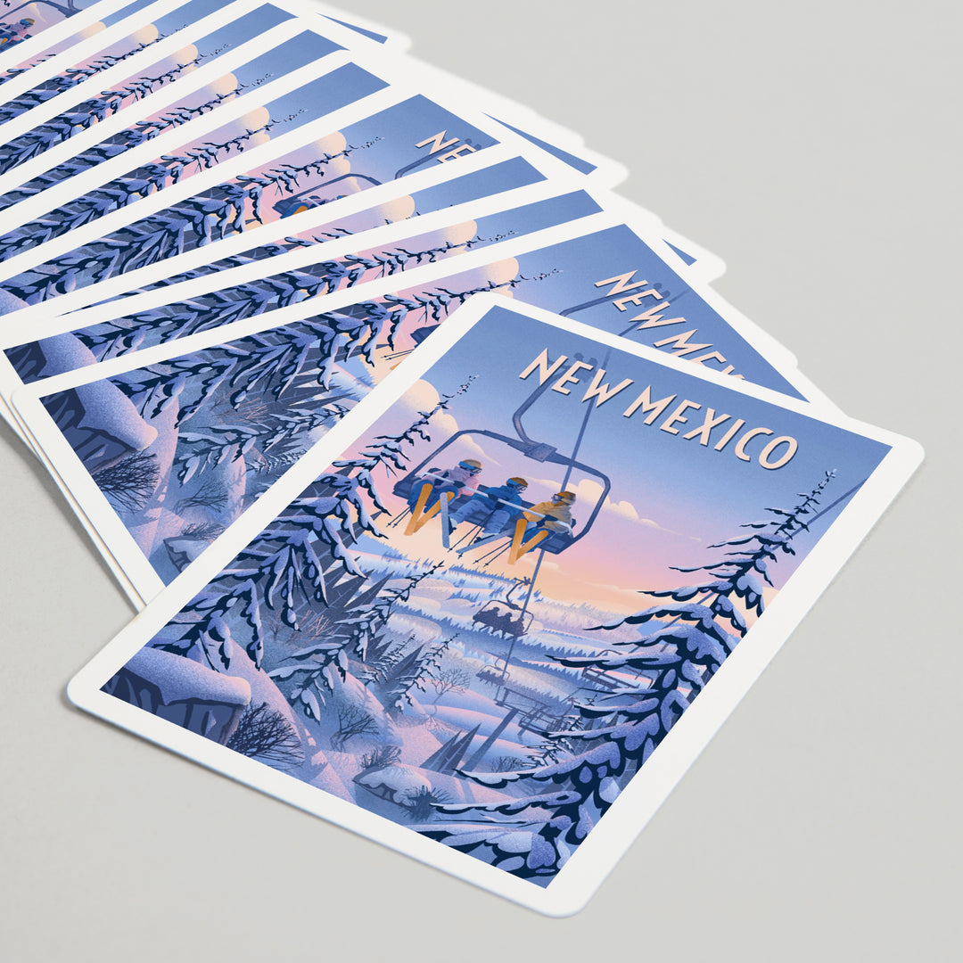 Playing Cards, New Mexico, Chill on the Uphill, Ski Lift, 52 Card Deck with Jokers in Box, Unique Art Cards Lantern Press 