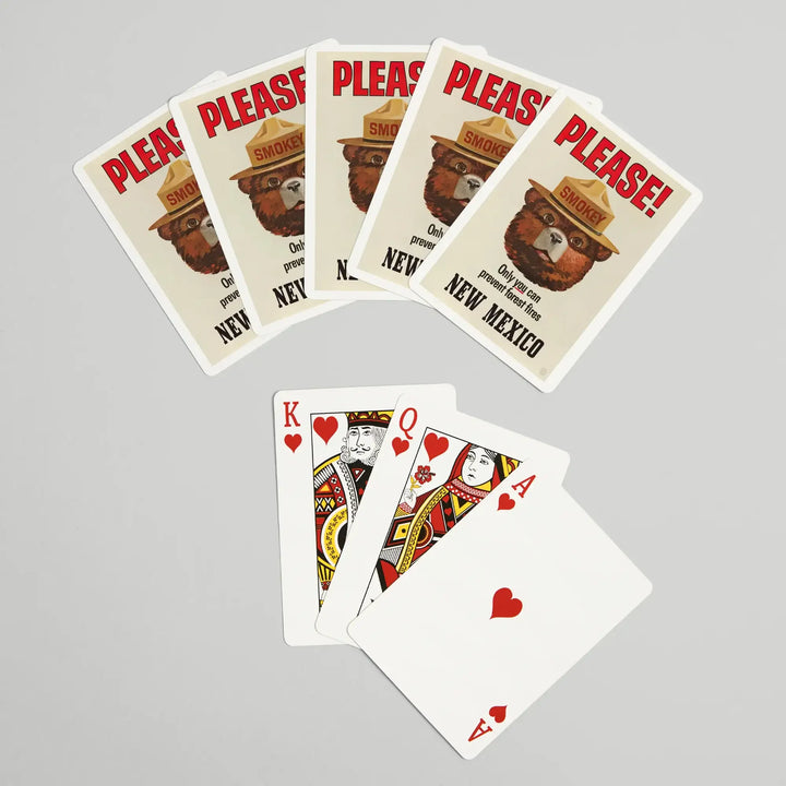 Playing Cards, New Mexico, Smokey Bear, Only You Can Prevent Forest Fires, Vintage Poster, 52 Card Deck with Jokers in Box, Unique Art Cards Lantern Press 