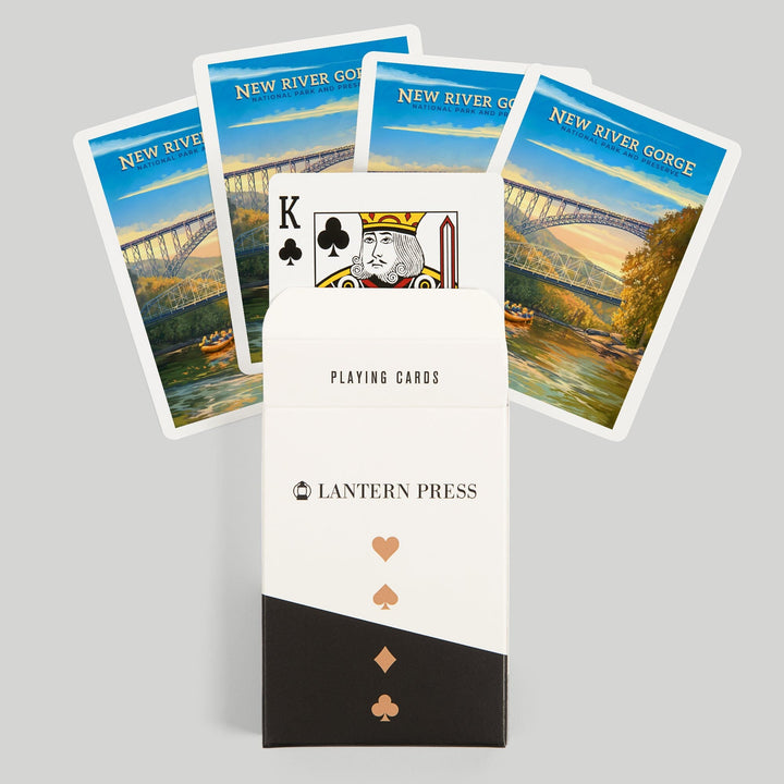 Playing Cards, New River Gorge National Park and Preserve, Oil Painting, 52 Card Deck with Jokers in Box, Unique Art Cards Lantern Press 