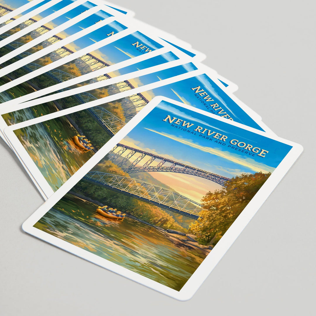 Playing Cards, New River Gorge National Park and Preserve, Oil Painting, 52 Card Deck with Jokers in Box, Unique Art Cards Lantern Press 