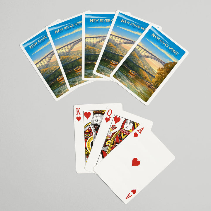 Playing Cards, New River Gorge National Park and Preserve, Oil Painting, 52 Card Deck with Jokers in Box, Unique Art Cards Lantern Press 
