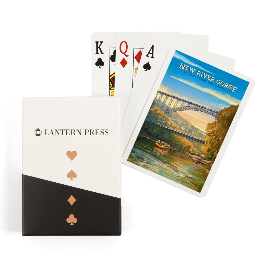 Playing Cards, New River Gorge National Park and Preserve, Oil Painting, 52 Card Deck with Jokers in Box, Unique Art Cards Lantern Press 