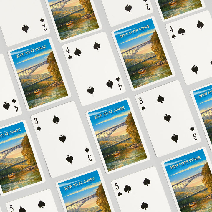 Playing Cards, New River Gorge National Park and Preserve, Oil Painting, 52 Card Deck with Jokers in Box, Unique Art Cards Lantern Press 