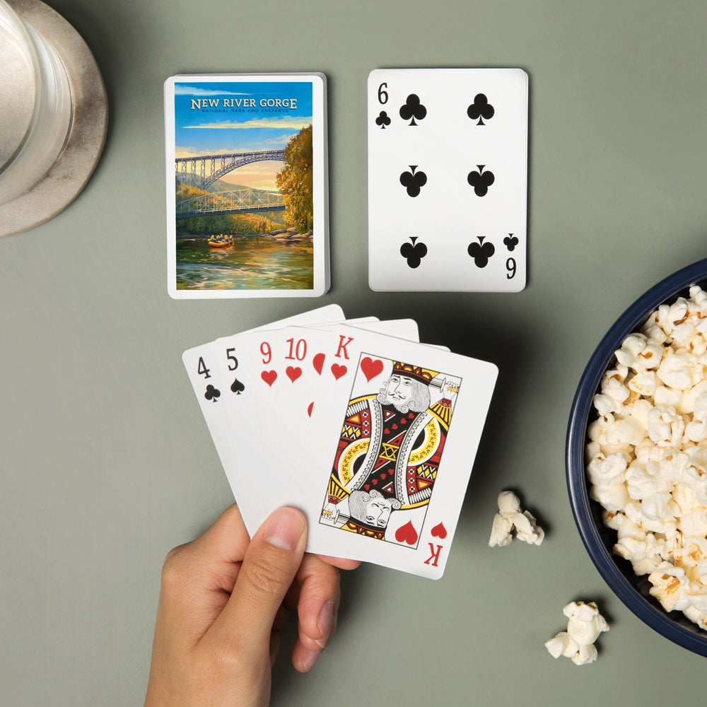 Playing Cards, New River Gorge National Park and Preserve, Oil Painting, 52 Card Deck with Jokers in Box, Unique Art Cards Lantern Press 