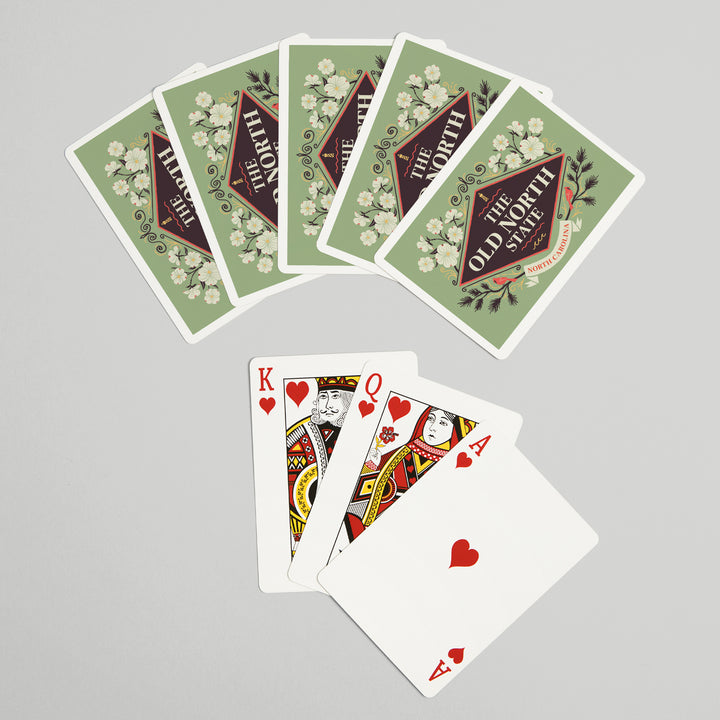 Playing Cards, North Carolina, State Motto Crest, State Series, 52 Card Deck with Jokers in Box, Unique Art Cards Lantern Press 