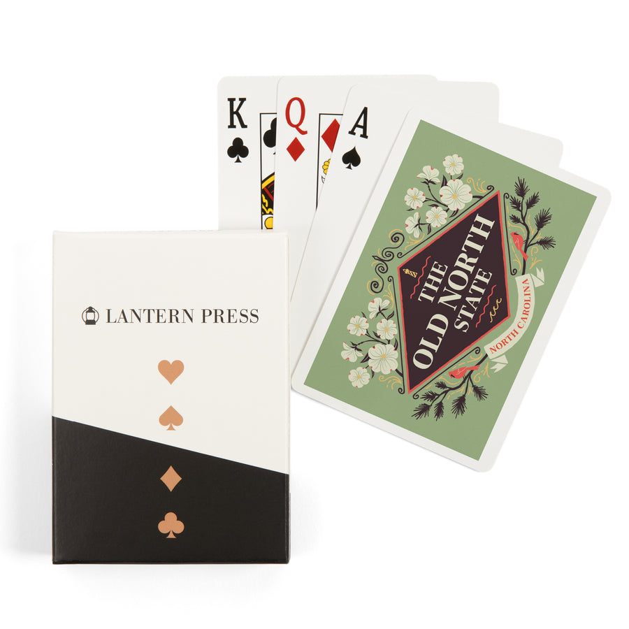 Playing Cards, North Carolina, State Motto Crest, State Series, 52 Card Deck with Jokers in Box, Unique Art Cards Lantern Press 