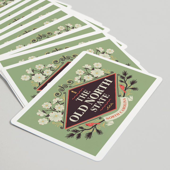 Playing Cards, North Carolina, State Motto Crest, State Series, 52 Card Deck with Jokers in Box, Unique Art Cards Lantern Press 