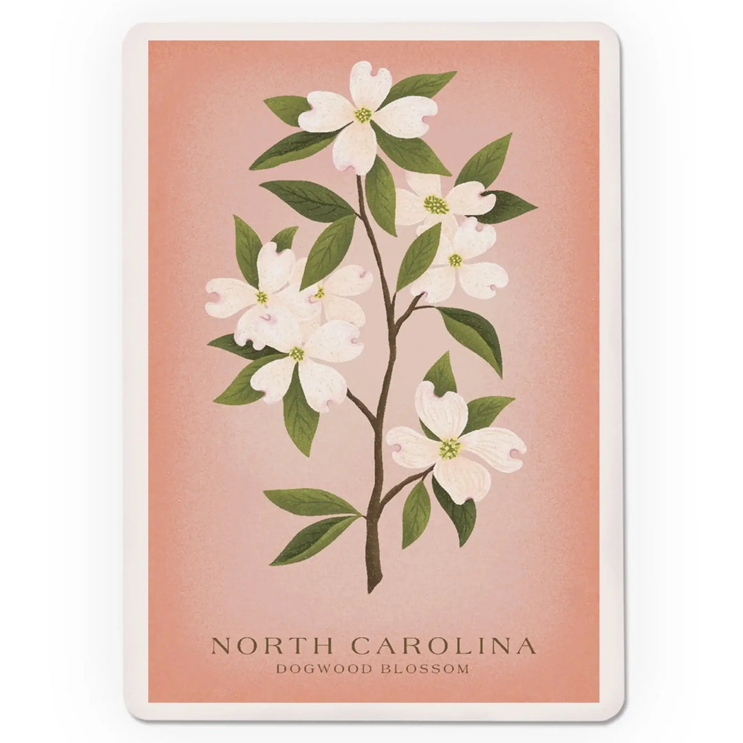 Playing Cards, North Carolina, Vintage Flora, State Series, Dogwood Blossom, 52 Card Deck with Jokers in Box, Unique Art Cards Lantern Press 