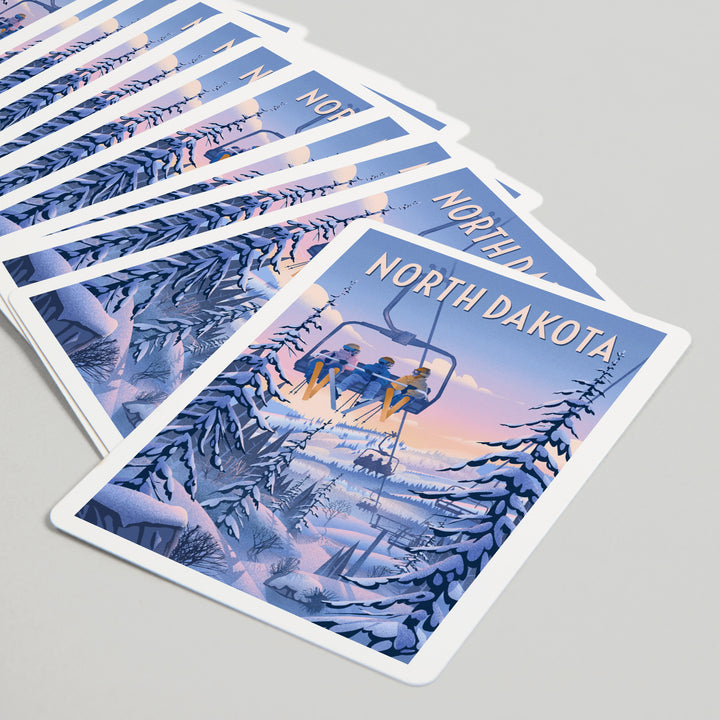 Playing Cards, North Dakota, Chill on the Uphill, Ski Lift, 52 Card Deck with Jokers in Box, Unique Art Cards Lantern Press 