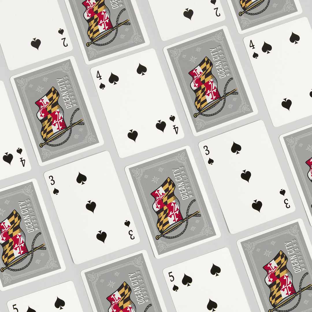 Playing Cards, Ocean City, Maryland, Waving State Flag, State Series, 52 Card Deck with Jokers in Box, Unique Art Cards Lantern Press 