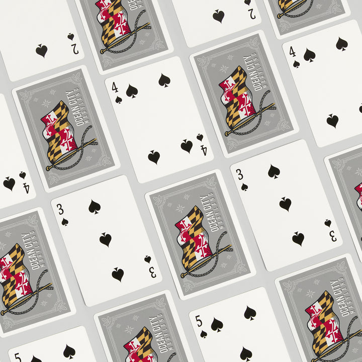 Playing Cards, Ocean City, Maryland, Waving State Flag, State Series, 52 Card Deck with Jokers in Box, Unique Art Cards Lantern Press 