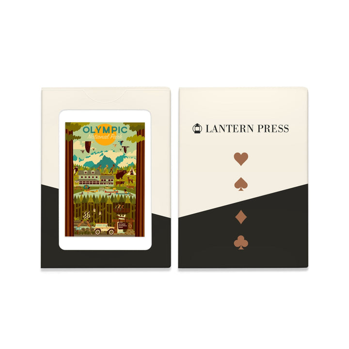 Playing Cards, Olympic National Park, Geometric National Park Series,, 52 Card Deck with Jokers in Box, Unique Art Cards Lantern Press 