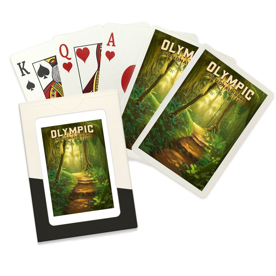 Playing Cards, Olympic National Park, Washington, Oil Painting, 52 Card Deck with Jokers in Box, Unique Art Cards Lantern Press 