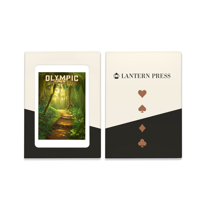 Playing Cards, Olympic National Park, Washington, Oil Painting, 52 Card Deck with Jokers in Box, Unique Art Cards Lantern Press 