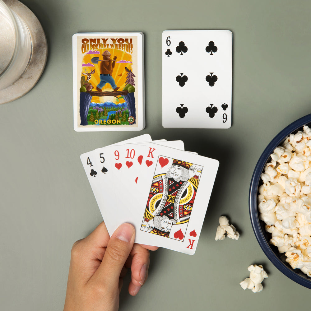 Playing Cards, Oregon, Smokey Bear and Friends, Only You, Mid-Century Inspired, Officially Licensed, 52 Card Deck with Jokers in Box, Unique Art Cards Lantern Press 