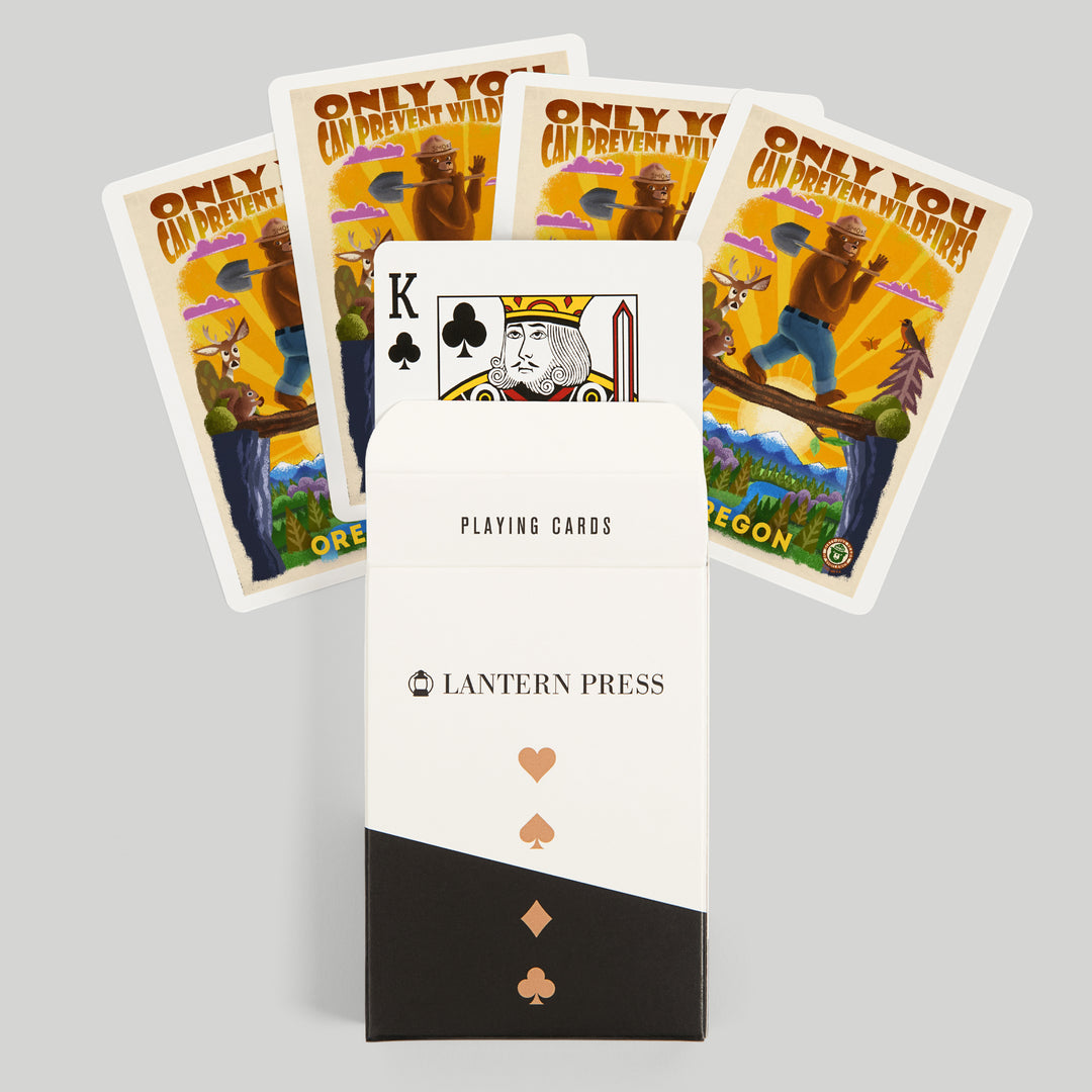 Playing Cards, Oregon, Smokey Bear and Friends, Only You, Mid-Century Inspired, Officially Licensed, 52 Card Deck with Jokers in Box, Unique Art Cards Lantern Press 