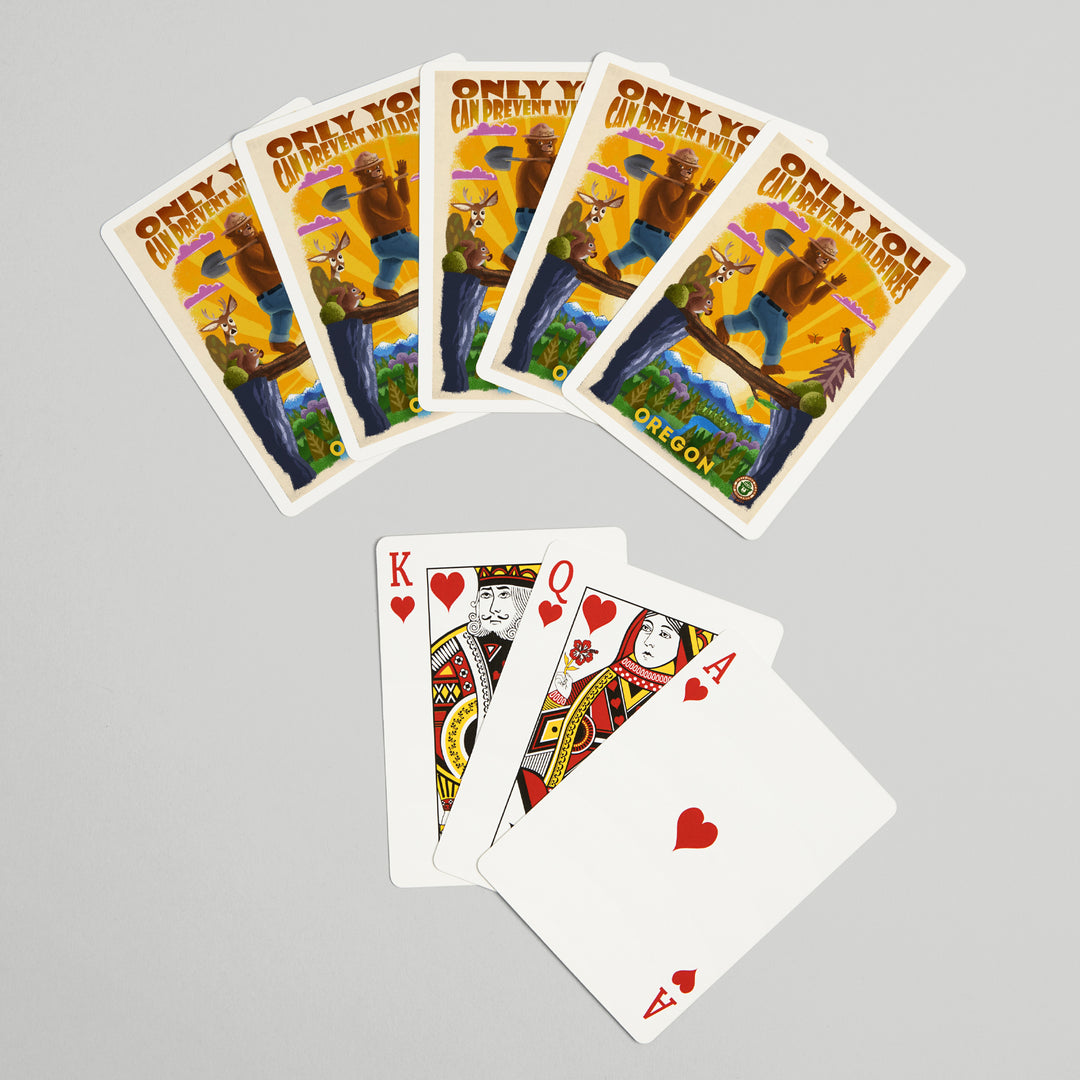 Playing Cards, Oregon, Smokey Bear and Friends, Only You, Mid-Century Inspired, Officially Licensed, 52 Card Deck with Jokers in Box, Unique Art Cards Lantern Press 