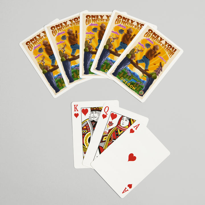 Playing Cards, Oregon, Smokey Bear and Friends, Only You, Mid-Century Inspired, Officially Licensed, 52 Card Deck with Jokers in Box, Unique Art Cards Lantern Press 