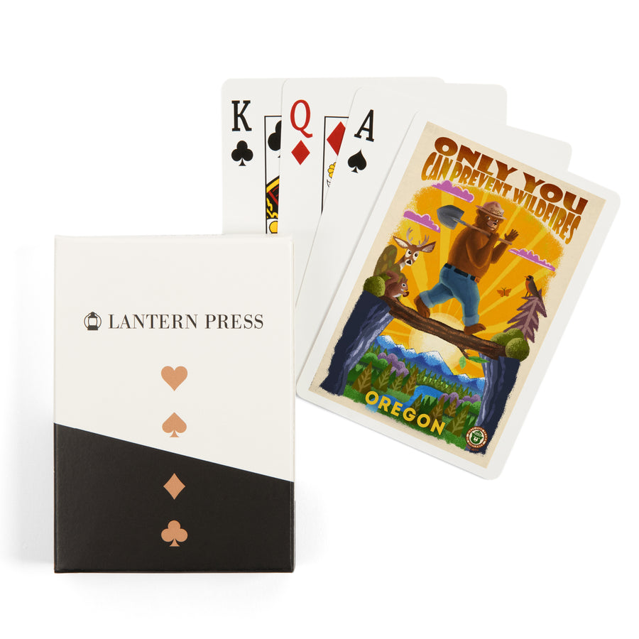 Playing Cards, Oregon, Smokey Bear and Friends, Only You, Mid-Century Inspired, Officially Licensed, 52 Card Deck with Jokers in Box, Unique Art Cards Lantern Press 