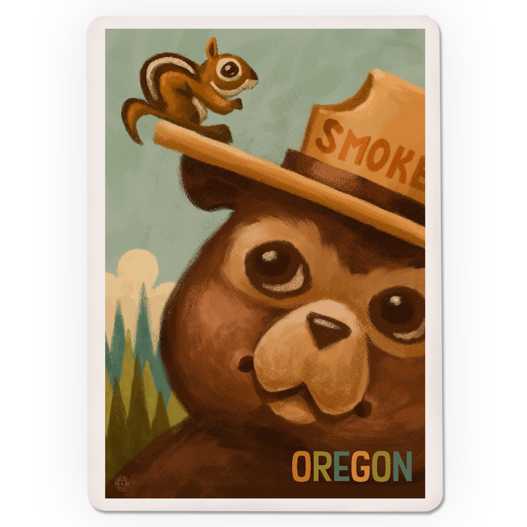 Playing Cards, Oregon, Smokey Bear and Squirrel, 52 Card Deck with Jokers in Box, Unique Art Cards Lantern Press 