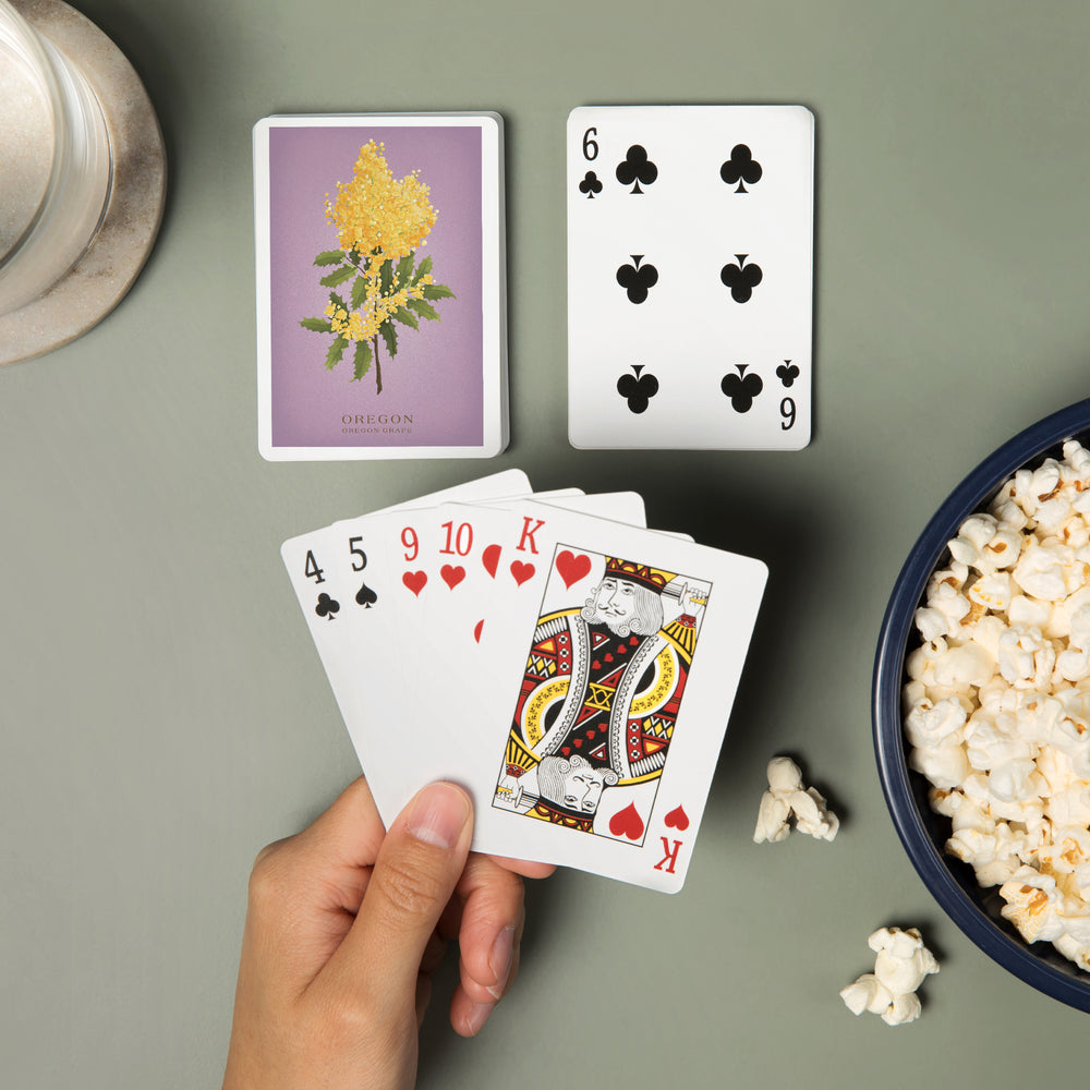 Playing Cards, Oregon, Vintage Flora, Oregon Grape, State Series, 52 Card Deck with Jokers in Box, Unique Art Cards Lantern Press 