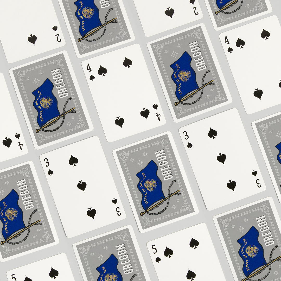 Playing Cards, Oregon, Waving State Flag, State Series, 52 Card Deck with Jokers in Box, Unique Art Cards Lantern Press 
