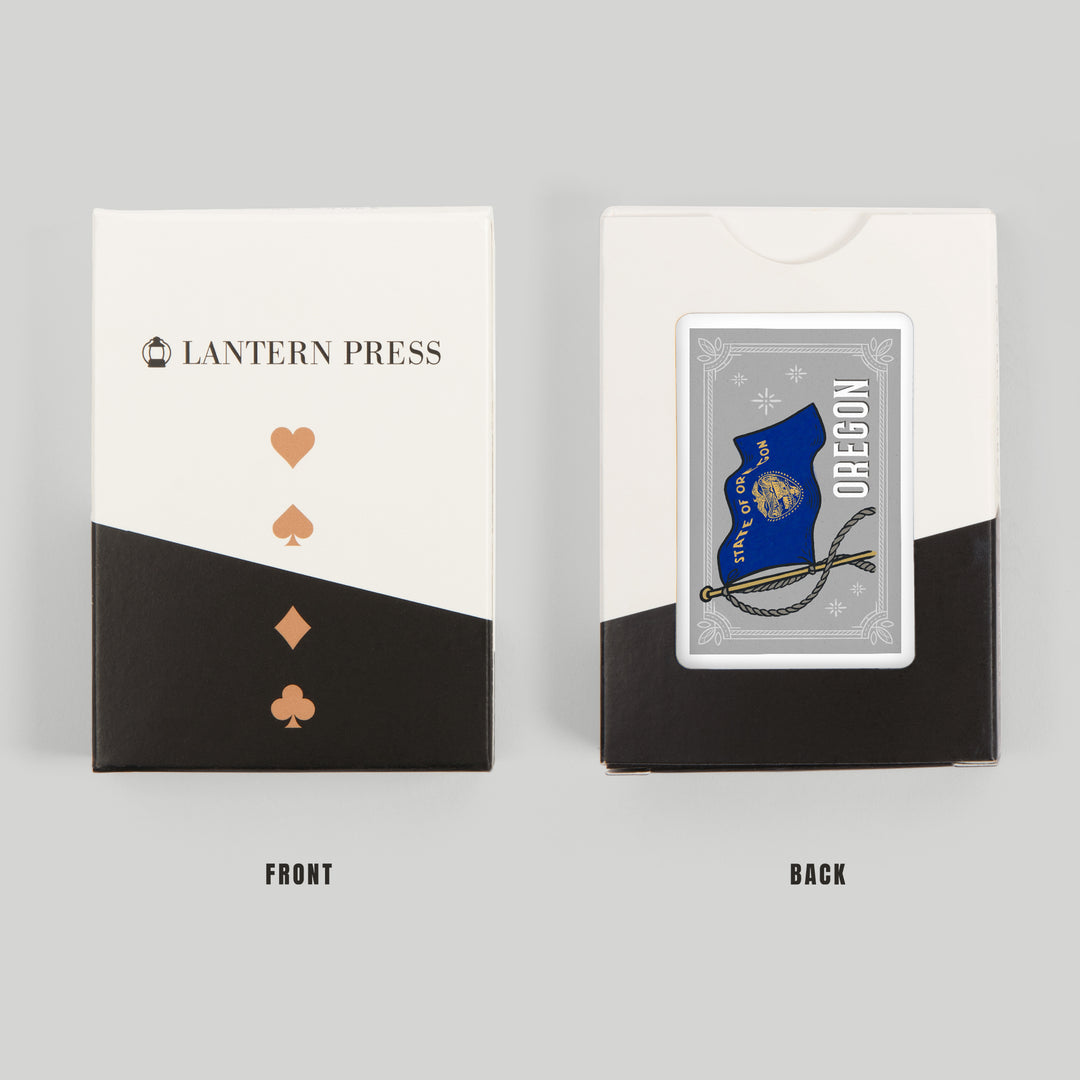 Playing Cards, Oregon, Waving State Flag, State Series, 52 Card Deck with Jokers in Box, Unique Art Cards Lantern Press 