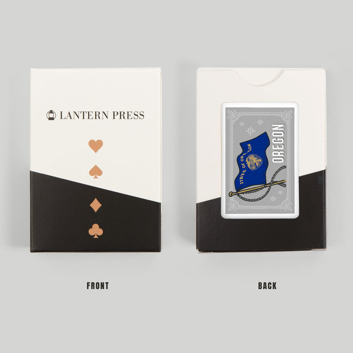 Playing Cards, Oregon, Waving State Flag, State Series, 52 Card Deck with Jokers in Box, Unique Art Cards Lantern Press 
