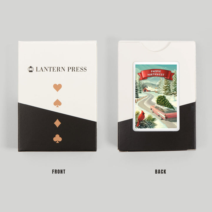 Playing Cards, Pacific Northwest, Holiday Tradition, 52 Card Deck with Jokers in Box, Unique Art Cards Lantern Press 