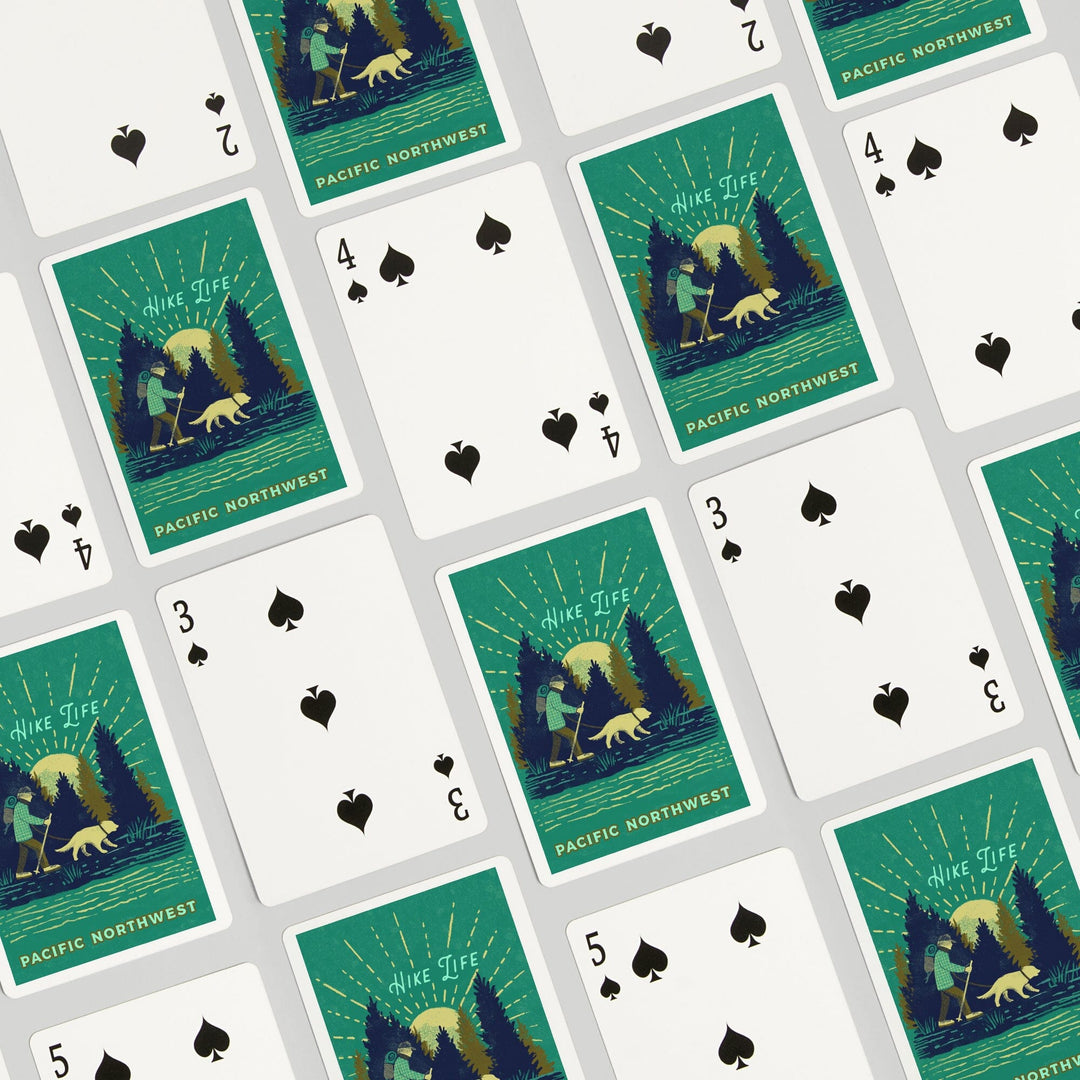 Playing Cards, Pacific Northwest, Lake Life Series, Hike Life, 52 Card Deck with Jokers in Box, Unique Art Cards Lantern Press 