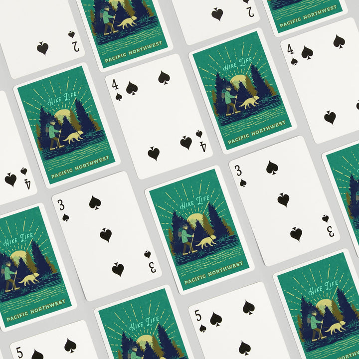 Playing Cards, Pacific Northwest, Lake Life Series, Hike Life, 52 Card Deck with Jokers in Box, Unique Art Cards Lantern Press 
