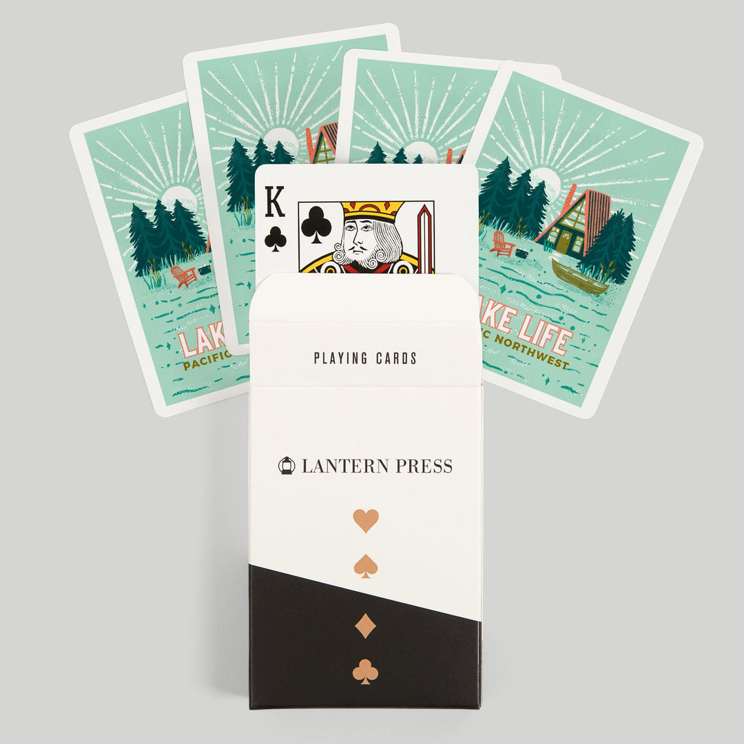 Playing Cards, Pacific Northwest, Lake Life Series, Lake Life, 52 Card Deck with Jokers in Box, Unique Art Cards Lantern Press 
