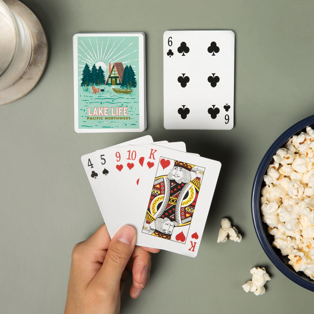 Playing Cards, Pacific Northwest, Lake Life Series, Lake Life, 52 Card Deck with Jokers in Box, Unique Art Cards Lantern Press 