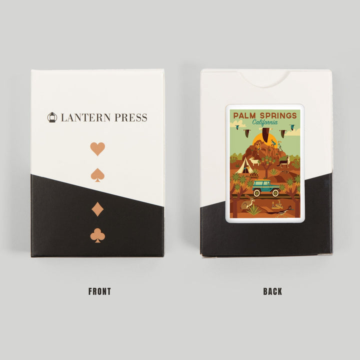 Playing Cards, Palm Springs, California, Geometric Series, 52 Card Deck with Jokers in Box, Unique Art Cards Lantern Press 