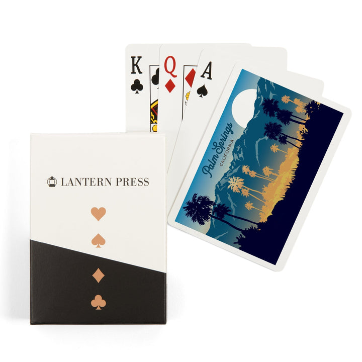 Playing Cards, Palm Springs, California, Go Explore, Hiker and Desert, Sunset, 52 Card Deck with Jokers in Box, Unique Art Cards Lantern Press 
