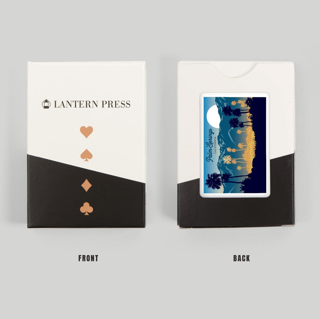 Playing Cards, Palm Springs, California, Go Explore, Hiker and Desert, Sunset, 52 Card Deck with Jokers in Box, Unique Art Cards Lantern Press 