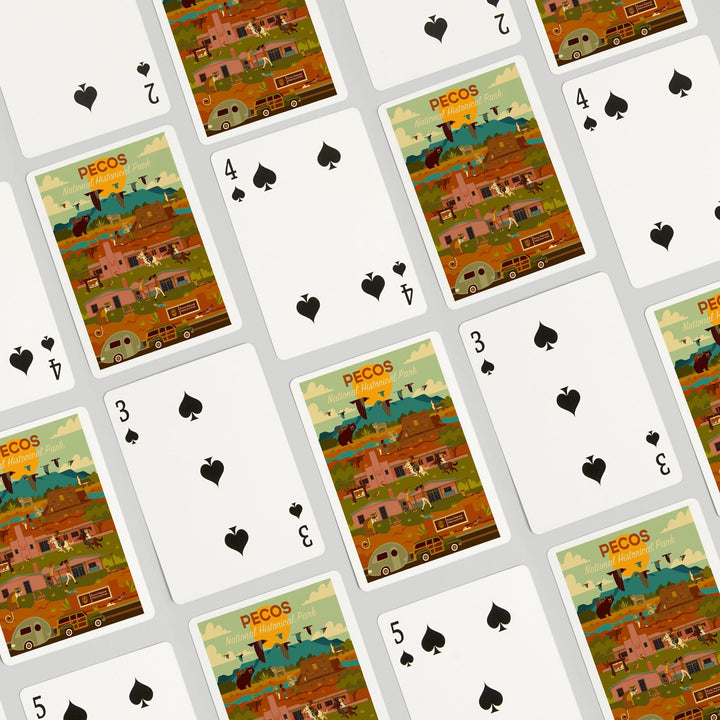 Playing Cards, Pecos National Historical Park, New Mexico, Geometric, 52 Card Deck with Jokers in Box, Unique Art Cards Lantern Press 
